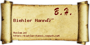 Biehler Hannó névjegykártya